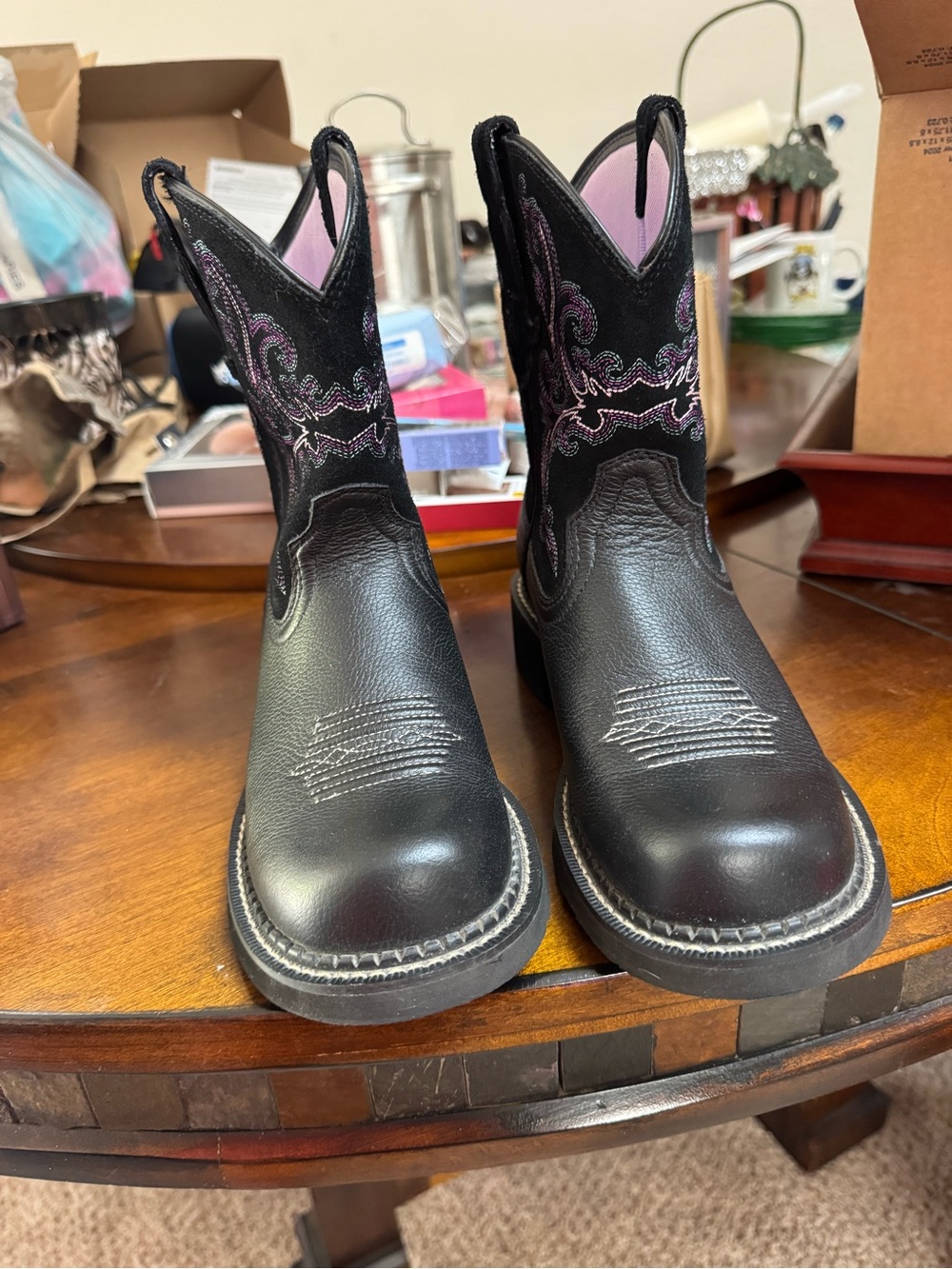 Ariat Fatbaby Deertan Western Boot Black Womens 7.5